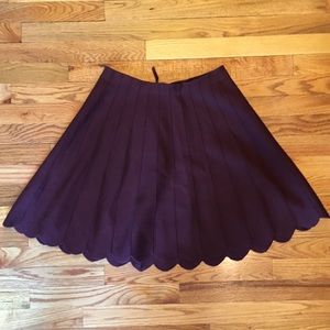 Maroon Anthropologie Scalloped Sweater Skirt